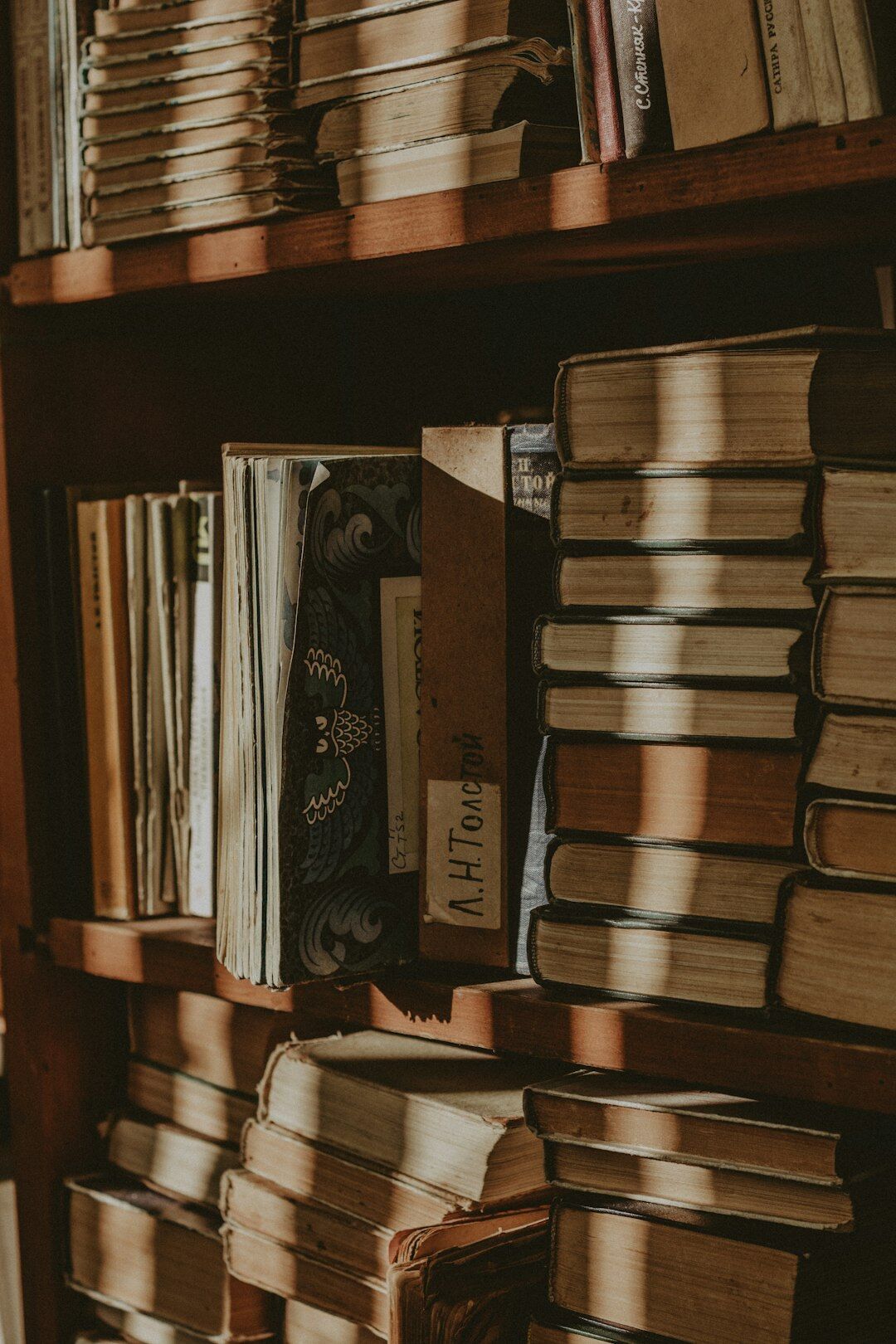 old bookstore shelves