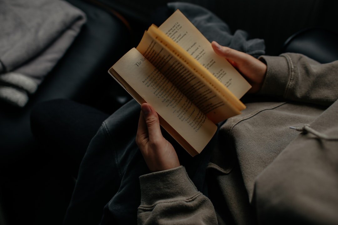 woman reading at night