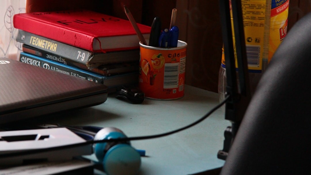 books on wooden table